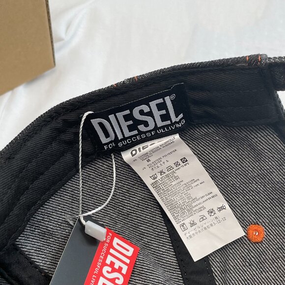 Diesel Dark Grey Contrast Denim Baseball Cap - Picture 6 of 6